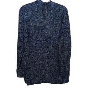 Christopher and Banks black and white tweed quarter zip sweater size XL